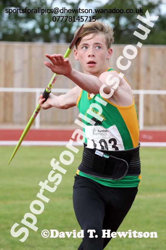 Boys under-15s javelin, Northern Under-13s, U-15s and 17s Championships. Photo: David T. Hewitson/Sports for All Pics